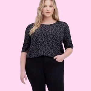 Torrid Crepe Ruched Sleeve Blouse